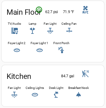 Room light and fan controls