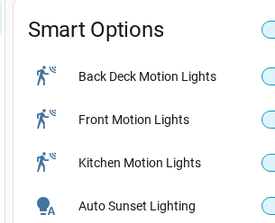 Smart Options auto-features pane